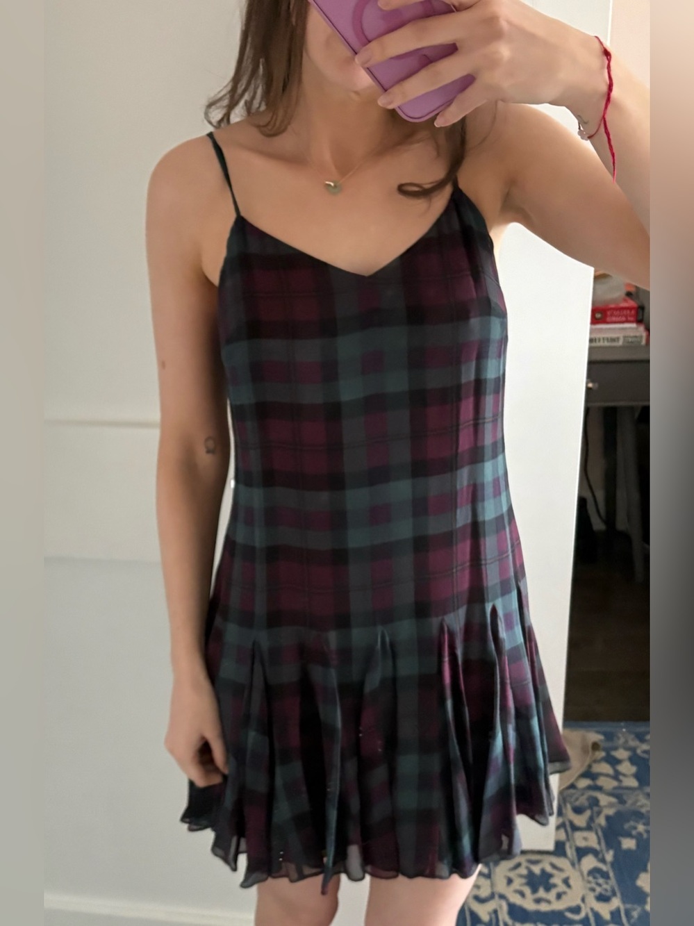 Polo Ralph Lauren Plaid Pleated Mini Slip Dress  2